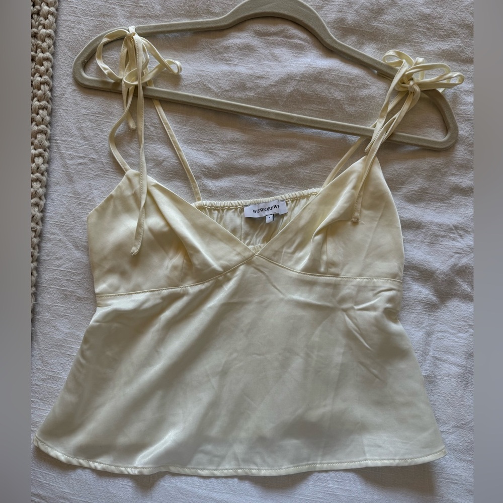 WeWoreWhat silk ivory tank